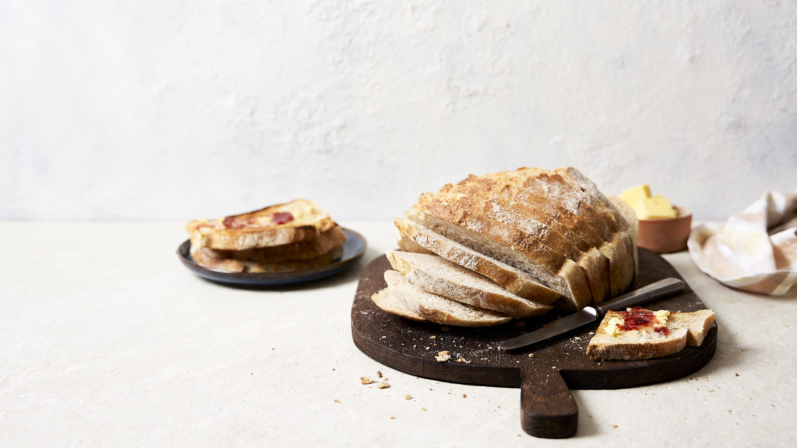 Sliced Crusty Sourdough Bread